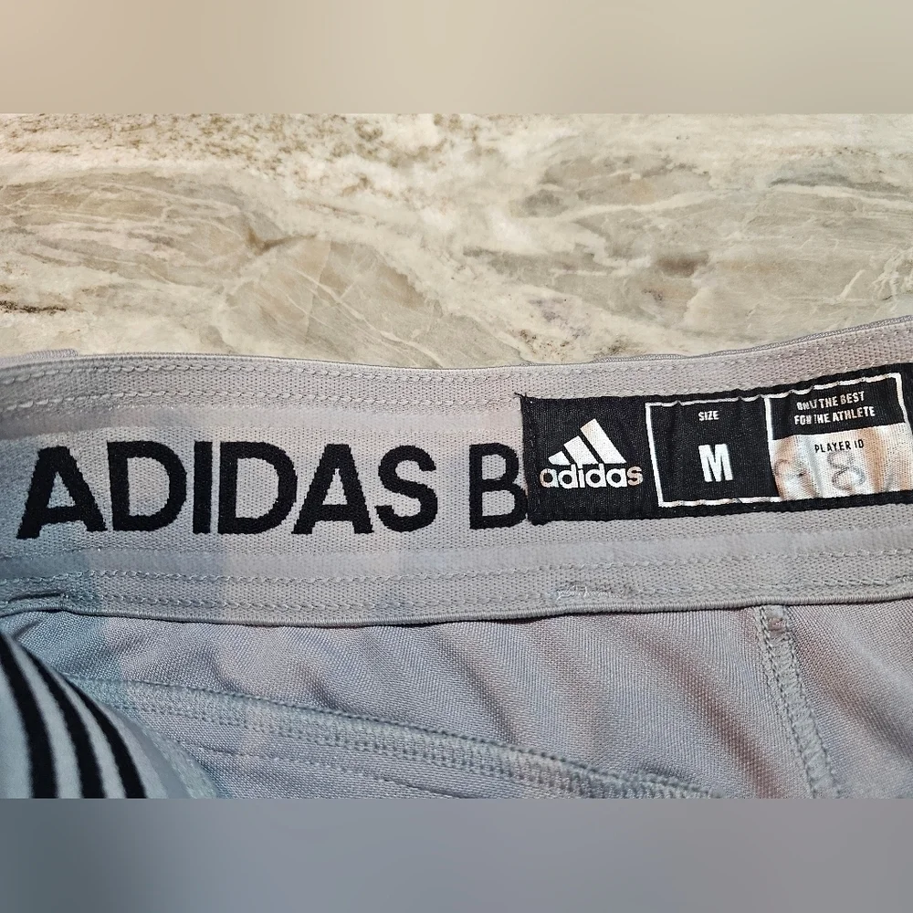 Adidas Baseball Pants Gray Black Stripe Men’s Medium Athletic Sports